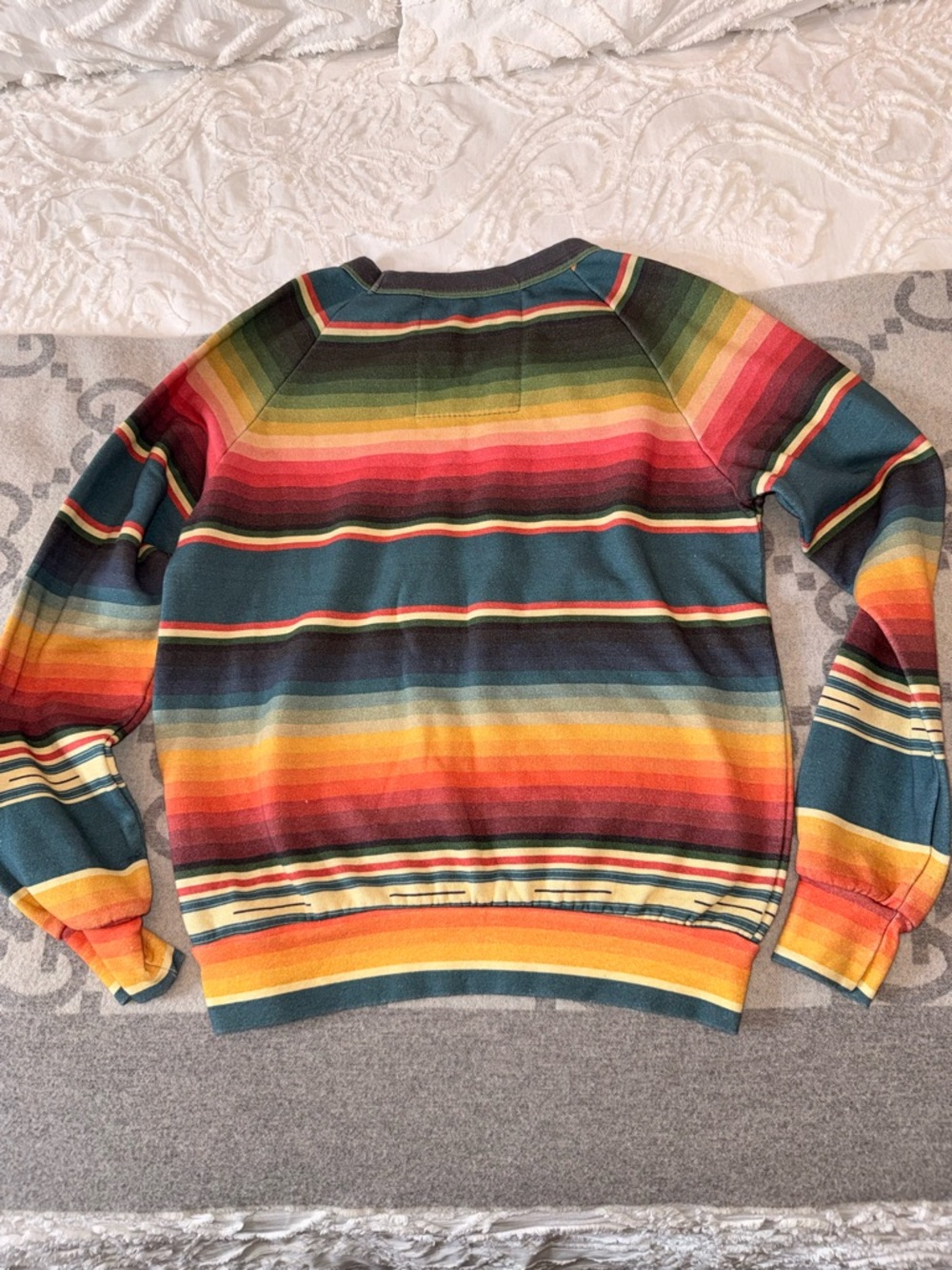 Aviator Nation Striped Multicolor Lightning Bolt Pullover Sweatshirt - Picture 10 of 12